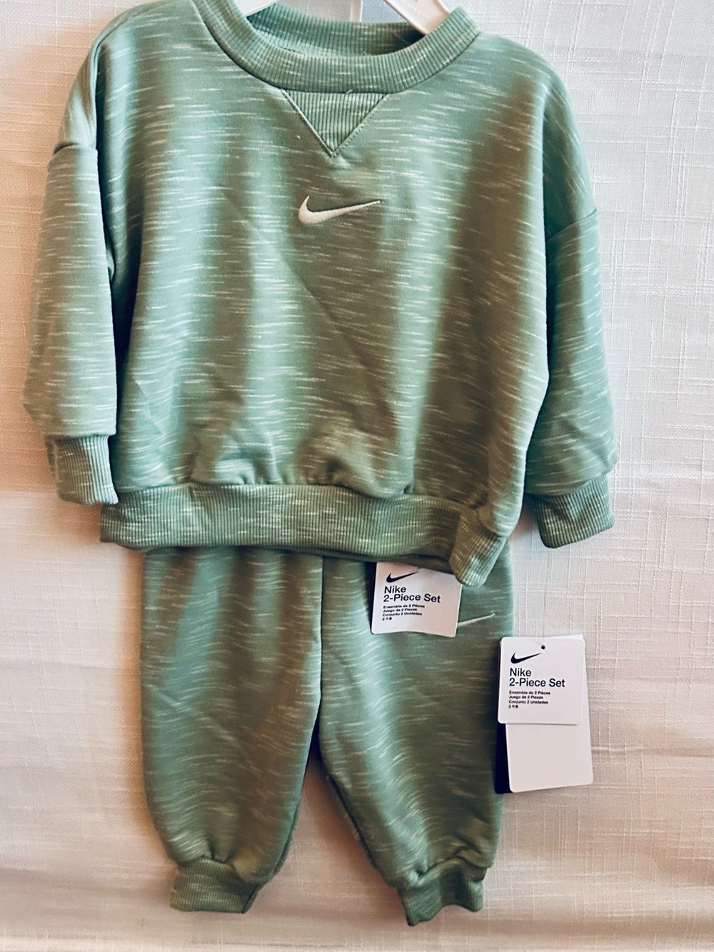 6M Nike Heather Green Baby Boy Sweat Set